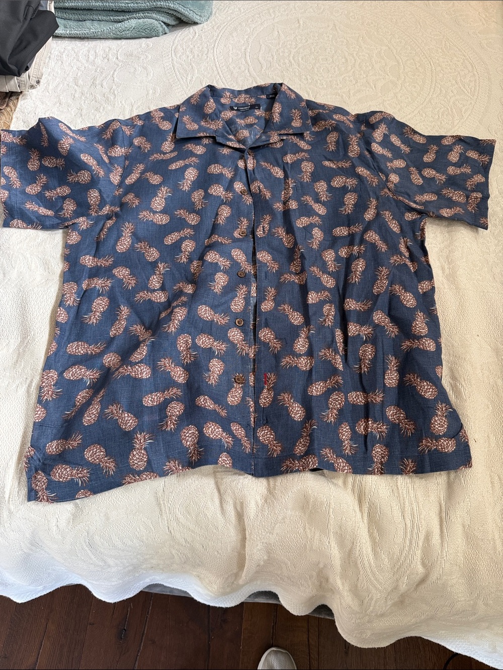 Daniel Cremieux Navy Pineapple Print Button-Down Shirt